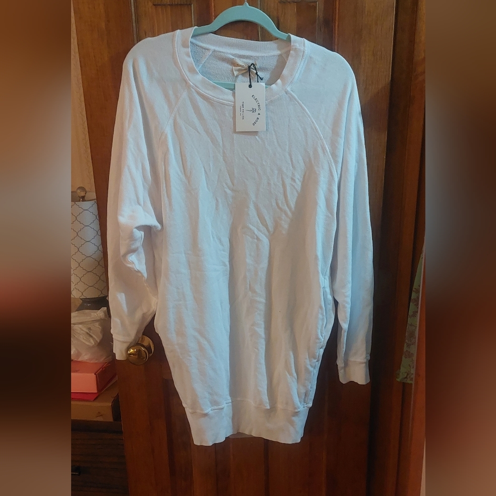 Electric & Rose Long Tunic Sweatshirt With Pockets